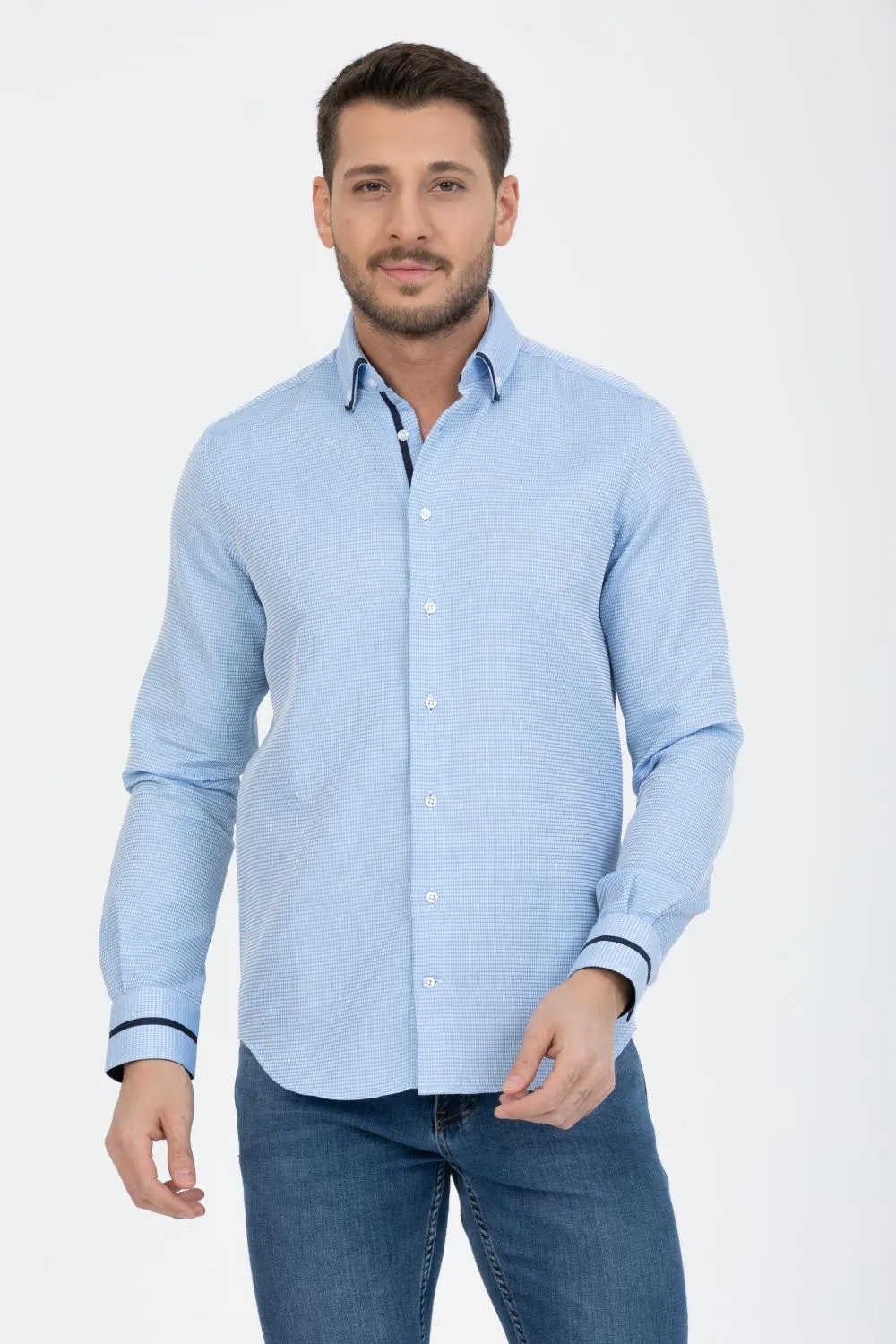 Billy Sport Armored Man Shirt Light Blue White
