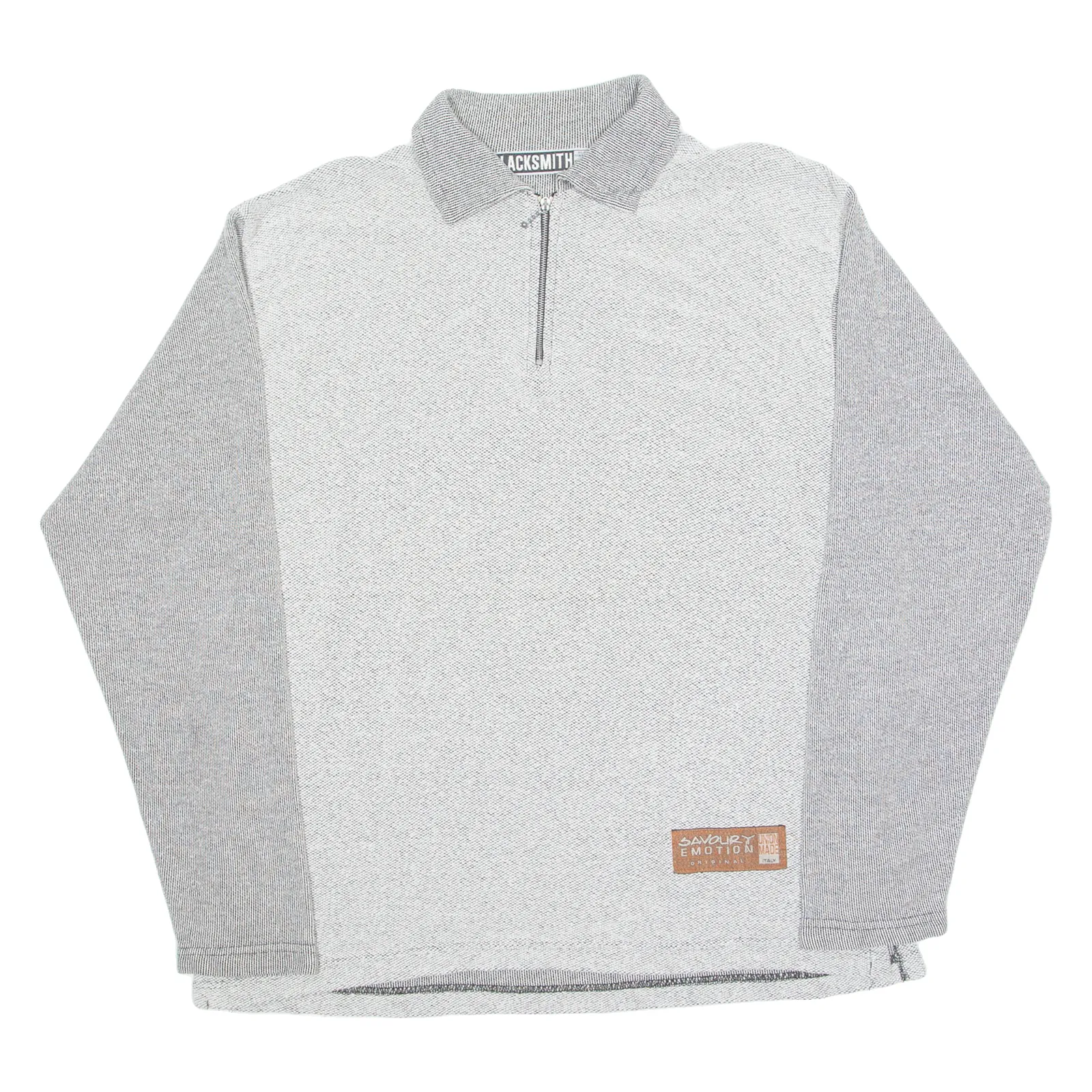 BLACKSMITH Mens Sweatshirt Grey 1/4 Zip L