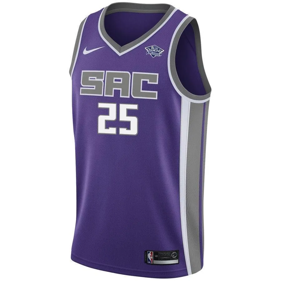 Men's Nike Justin Jackson Purple Sacramento Kings Swingman Sponsor Patch Jersey  Icon Edition