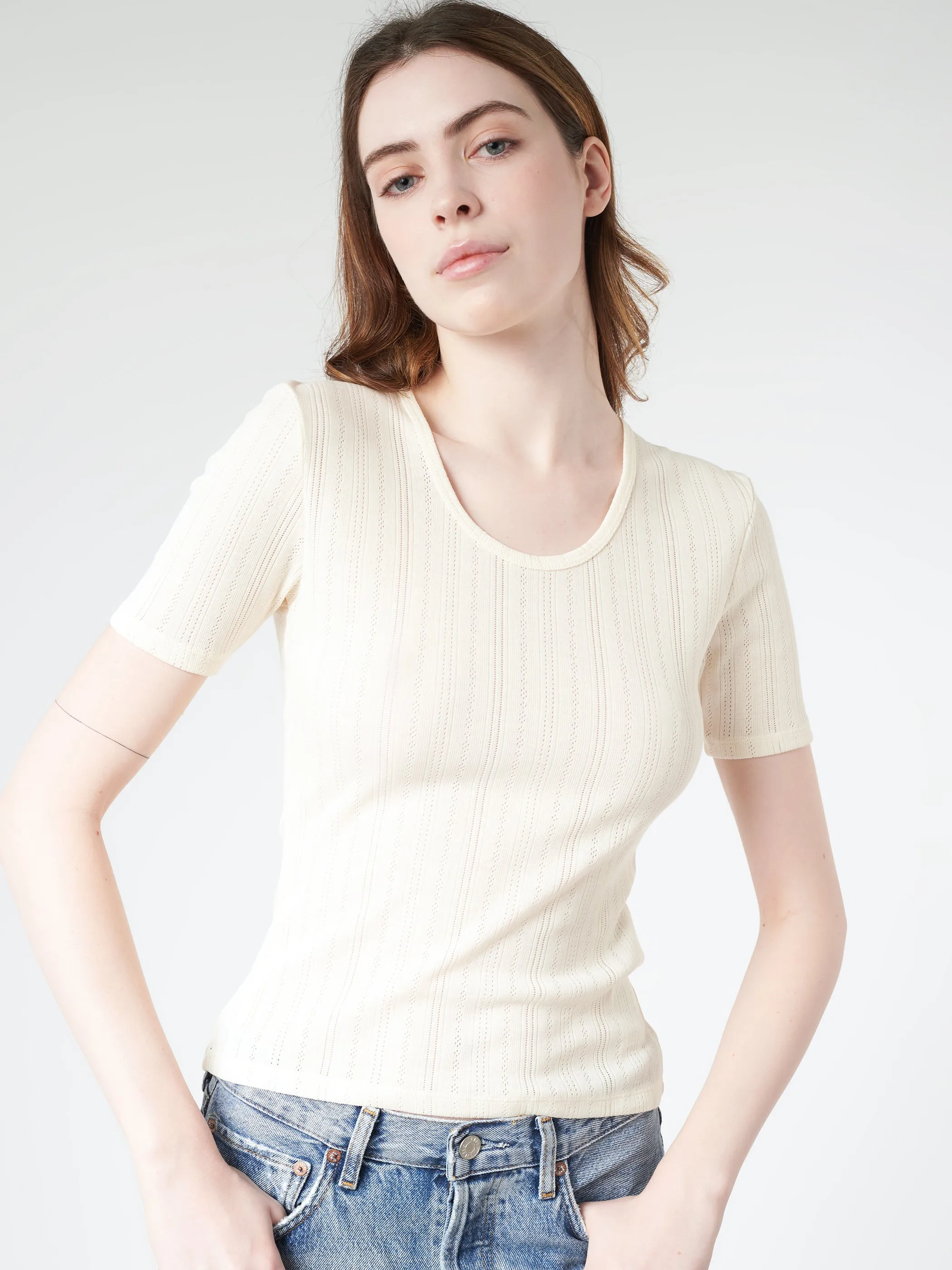 Pointelle Tee