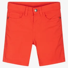 Red Cotton Bermuda Shorts