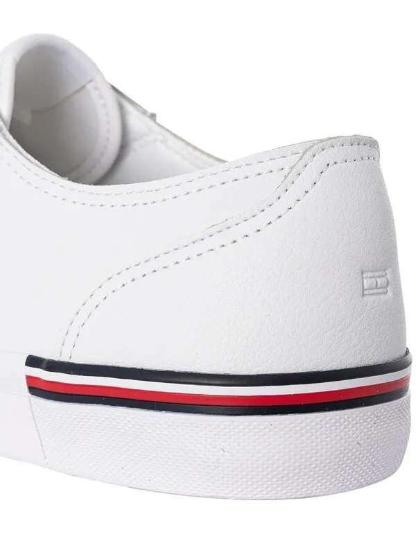 Tommy Hilfiger Corporate Vulc Leather Trainers - White